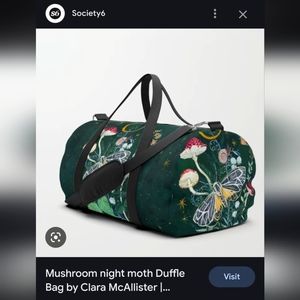 Society6 duffle bag - Moths and Mushrooms